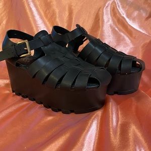 Bucco Platform Wedge Sandals